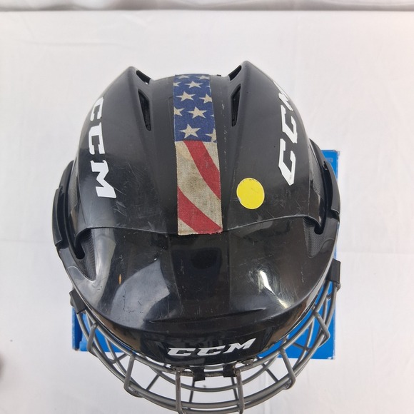 CCM FL40 S Hockey Helmet with Cage Black American Flag Decal Youth - Picture 2 of 16